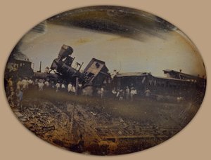 Zugunglück auf der Providence Worcester Railroad bei Pawtucket, Rhode Island von L. Wright